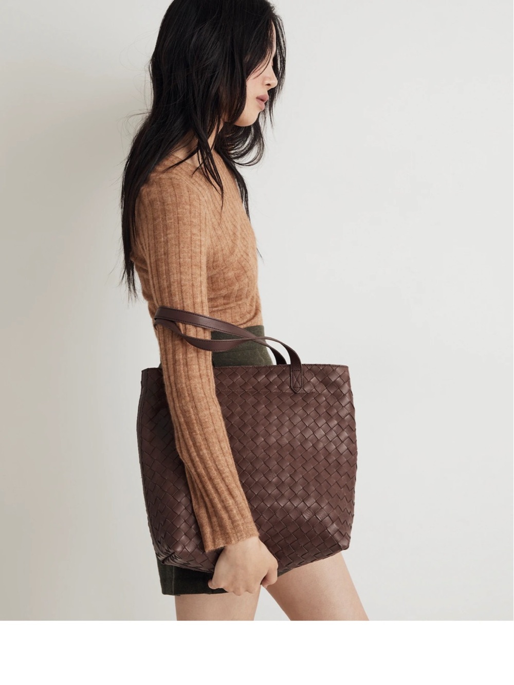 Madewell Woven Medium Transport Tote in Chocolate Raisin